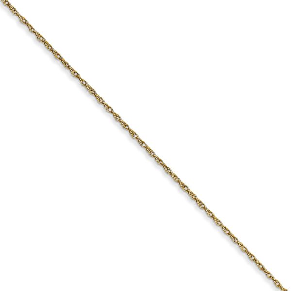 0.5mm, 10k Yellow Gold, Cable Rope Chain Necklace, 20 Inch