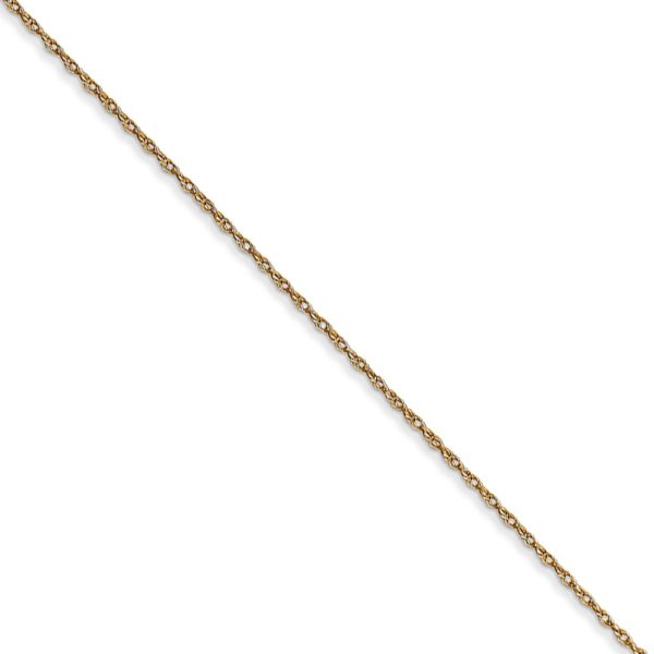 0.5mm, 14k Yellow Gold, Cable Rope Chain Necklace, 18 Inch