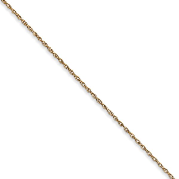 0.6mm, 14k Yellow Gold, Cable Rope Chain Necklace, 16 Inch