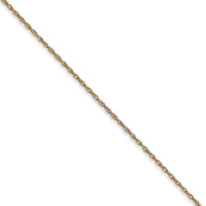 0.6mm, 14k Yellow Gold, Cable Rope Chain Necklace, 24 Inch