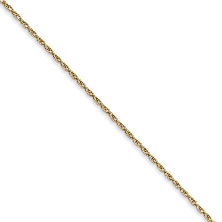 0.7mm, 10k Yellow Gold, Cable Rope Chain Necklace, 16 Inch