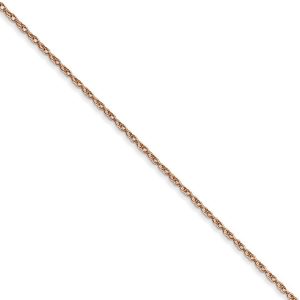 0.7mm, 14k Rose Gold, Cable Rope Chain Necklace, 16 Inch