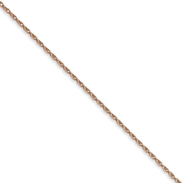 0.7mm, 14k Rose Gold, Cable Rope Chain Necklace, 16 Inch