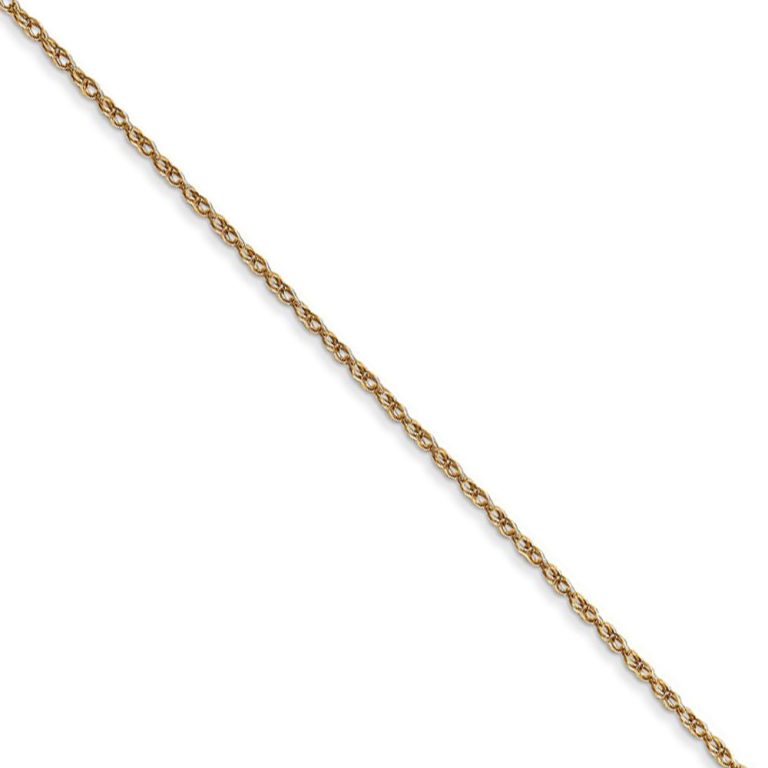 0.7mm, 14k Yellow Gold, Cable Rope Chain Necklace, 16 Inch