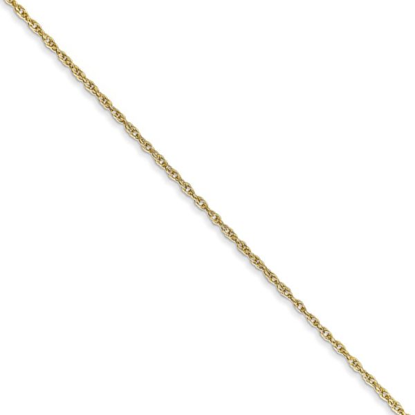 0.8mm, 10k Yellow Gold, Baby Rope Chain Necklace, 16 Inch