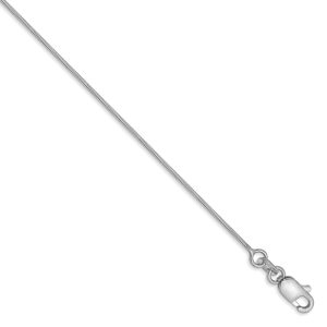 0.8mm, 14k White Gold, Octagonal Snake Chain Bracelet, 7 Inch