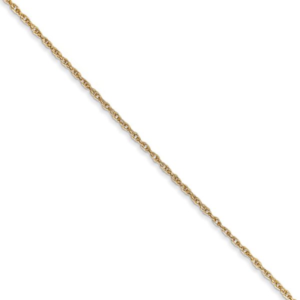 0.8mm, 14k Yellow Gold, Baby Rope Chain Necklace, 16 Inch