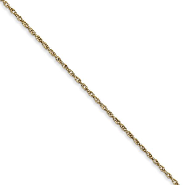 0.95mm, 10k Yellow Gold, Cable Rope Chain Necklace, 18 Inch