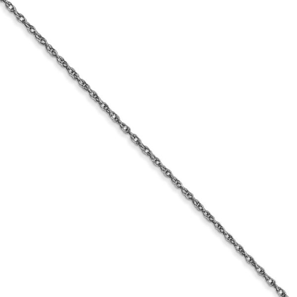 0.95mm, 14k White Gold, Cable Rope Chain Necklace, 16 Inch