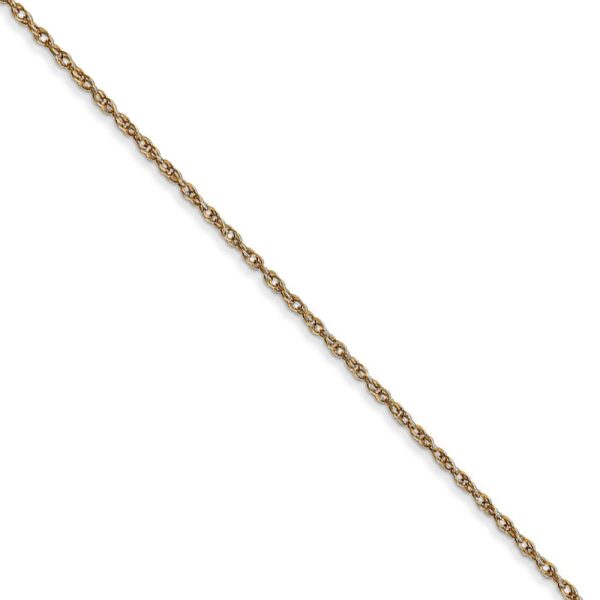 0.95mm, 14k Yellow Gold, Cable Rope Chain Necklace, 16 Inch