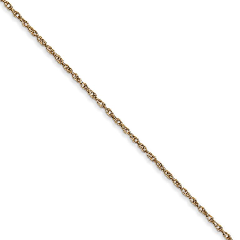 0.95mm, 14k Yellow Gold, Cable Rope Chain Necklace, 16 Inch