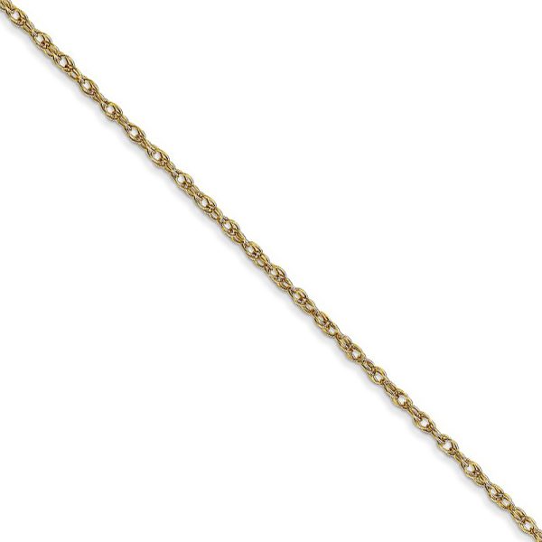 1.15mm 10k Yellow Gold Solid Cable Rope Chain Necklace, 16 Inch