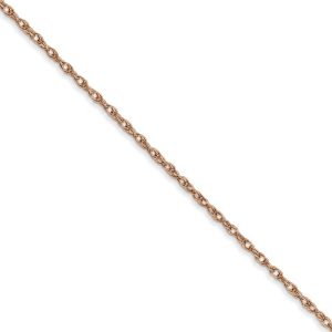 1.15mm, 14k Rose Gold, Cable Rope Chain Necklace, 20 Inch