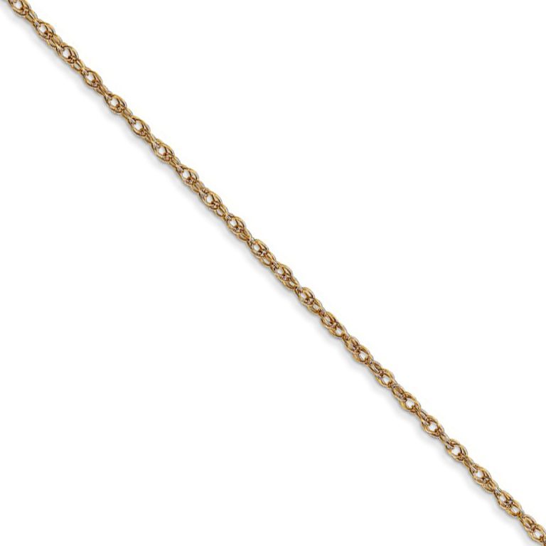 1.15mm, 14k Yellow Gold, Cable Rope Chain Necklace, 16 Inch