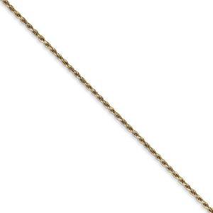 1.15mm, 14k Yellow Gold, Diamond Cut Rope Chain Necklace, 16 Inch