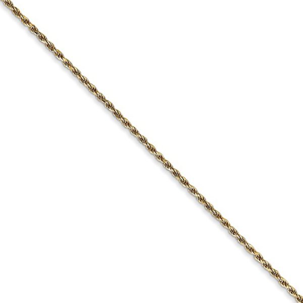 1.15mm, 14k Yellow Gold, Diamond Cut Rope Chain Necklace, 20 Inch