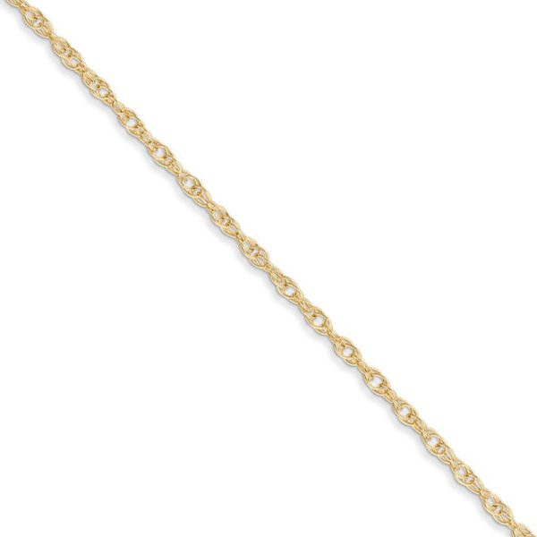 1.35mm, 14k Yellow Gold, Cable Rope Chain Necklace, 18 Inch