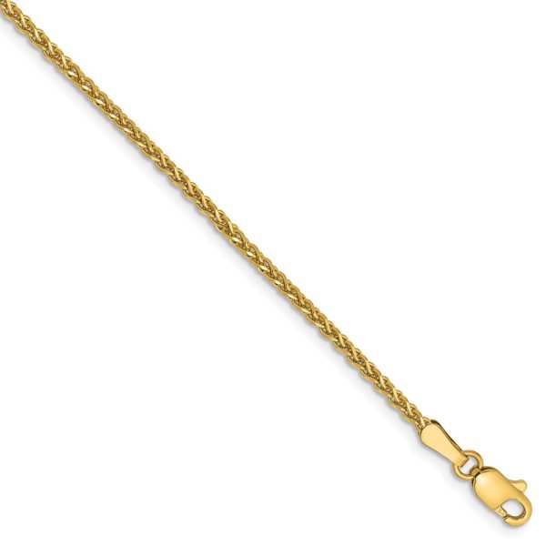 1.4mm, 14k Yellow Gold Diamond Cut Solid Spiga Chain Bracelet, 8 Inch