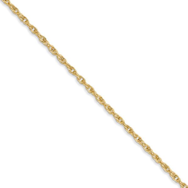 1.55mm, 14k Yellow Gold, Solid Cable Rope Chain Necklace, 16 Inch