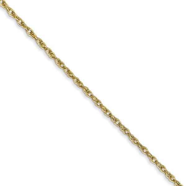 1.5mm 10k Yellow Gold Polished Loose Rope Chain Necklace, 20 Inch