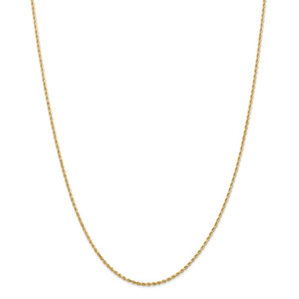 1.5mm 14k Yellow Gold, Diamond Cut Rope Chain Necklace, 18 Inch