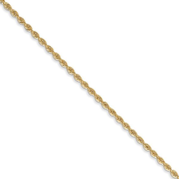 1.6mm 14k Yellow Gold Solid Classic Rope Chain Necklace, 24 Inch