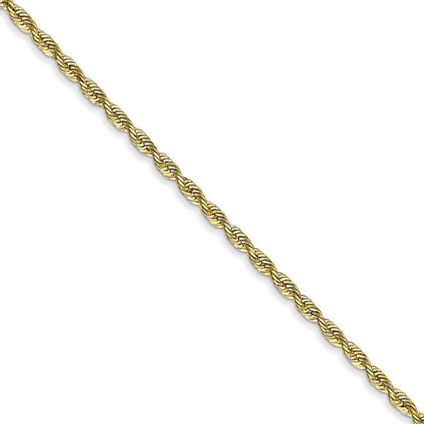 1.85mm 10k Yellow Gold D/C Quadruple Rope Chain Bracelet, 7 Inch