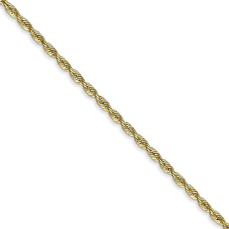 1.85mm 10k Yellow Gold D/C Quadruple Rope Chain Necklace, 18 Inch