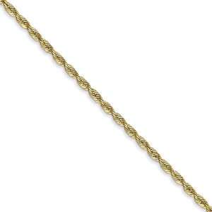 1.85mm 10k Yellow Gold D/C Quadruple Rope Chain Necklace, 20 Inch