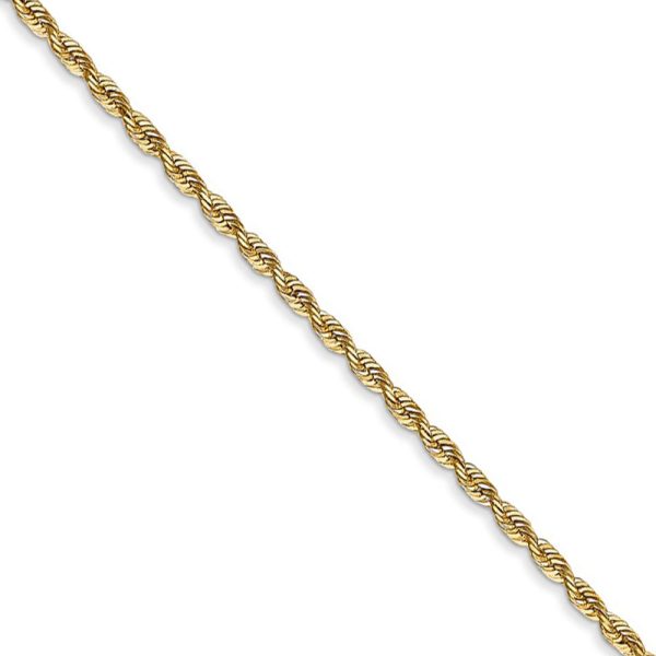 1.85mm, 14k Yellow Gold, D/C Quadruple Rope Chain Necklace, 18 Inch