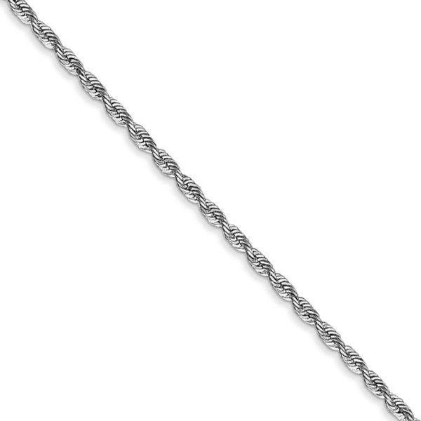 1.8mm, 14k White Gold D/C Quadruple Rope Chain Necklace, 16 Inch