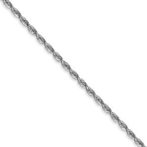 1.8mm, 14k White Gold D/C Quadruple Rope Chain Necklace, 18 Inch