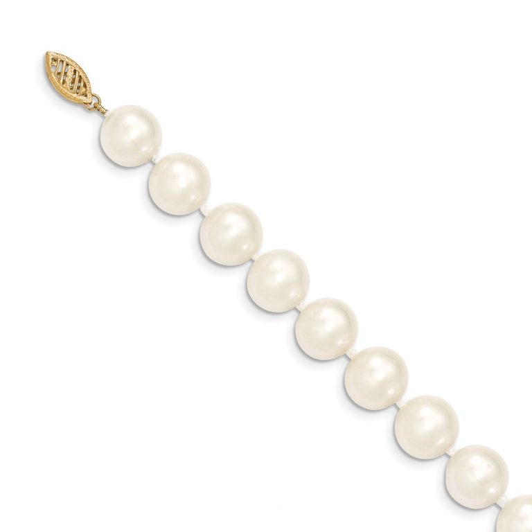 10-11mm, White FW Cultured Pearl & 14k Yellow Gold Necklace, 16 Inch