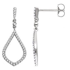 10 x 25mm 14k White Gold 1/4 CTW (H-I, I1) Diamond Geometric Earrings