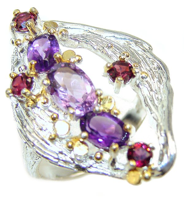 10.5 carat authentic Amethyst .925 Sterling Silver Ring size 7 3/4