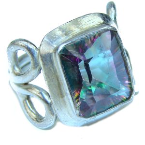 10.5ctw Magic Topaz .925 Sterling Silver handcrafted Ring size 6