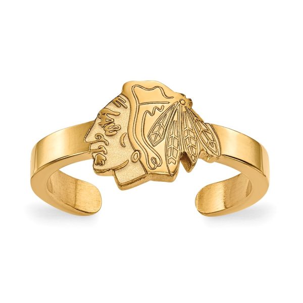 10k Yellow Gold NHL Chicago Blackhawks Toe Ring