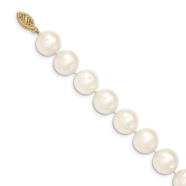 11-12mm, White FW Cultured Pearl & 14k Yellow Gold Necklace, 18 Inch