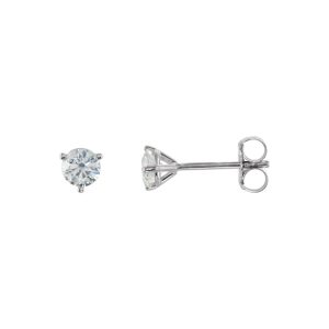 1/2 Cttw Round Diamond Friction Back Stud Earrings in 14k White Gold