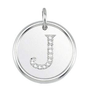 1/20 Ctw G-H, I1 Diamond Initial 17mm 14k White Gold Pendant Letter J