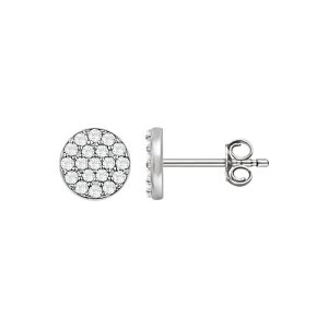 1/3 Cttw Diamond 7mm Round Cluster Post Earrings in 14k White Gold