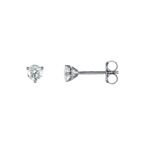 1/3 Cttw Round Diamond Friction Back Stud Earrings in 14k White Gold