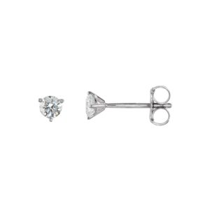 1/4 Cttw Round Diamond Friction Back Stud Earrings in 14k White Gold