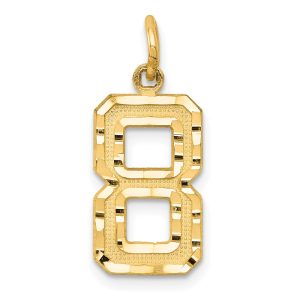 14K Yellow Gold, Varsity Collection, Medium D/C Pendant Number 8