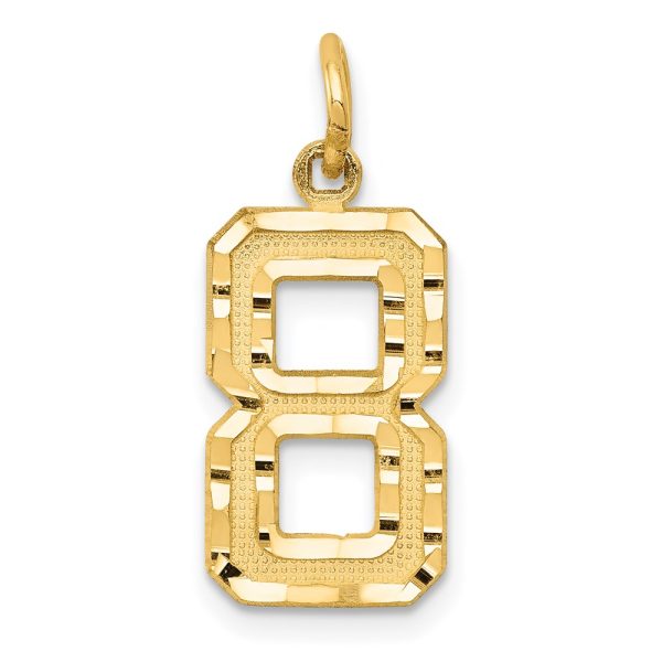 14K Yellow Gold, Varsity Collection, Medium D/C Pendant Number 8