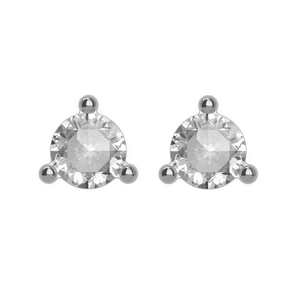 14k White Gold 3mm 1/8 CTW Rose-Cut Diamond Post Earrings