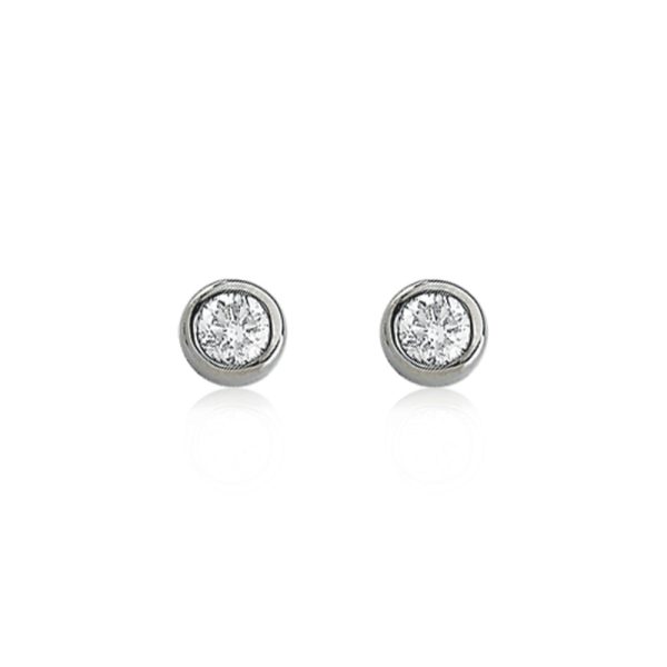 14k White Gold 4mm 1/2 Cttw Diamond Solitaire Stud Earrings