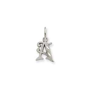 14k White Gold, Isabelle Collection, Mini Letter A Initial Charm