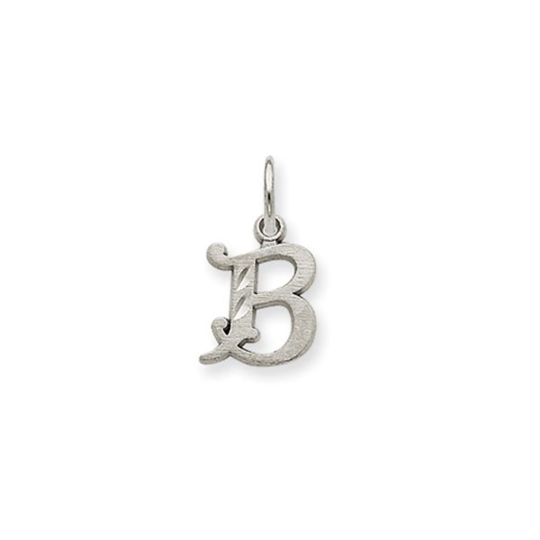 14k White Gold, Isabelle Collection, Mini Letter B Initial Charm