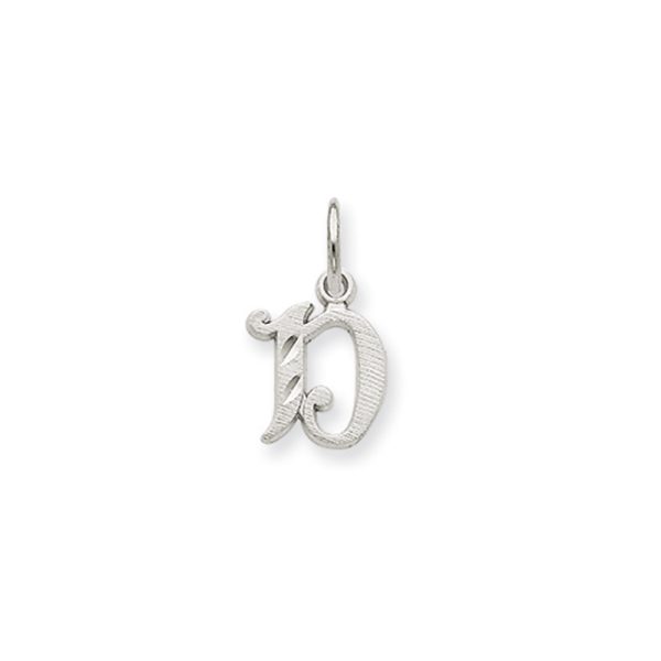 14k White Gold, Isabelle Collection, Mini Letter D Initial Charm